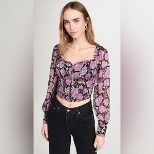 NWT!! Astr The Label Floral Lavender Blouse